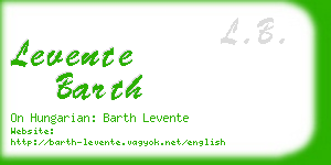 levente barth business card